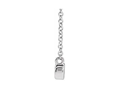 14K White Gold Petite Lowercase Script mom Necklace, 18 Inches.