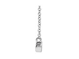 14K White Gold Petite Lowercase Script mom Necklace, 18 Inches.