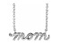 Sterling Silver Petite Lowercase Script mom Necklace, 18 Inches.
