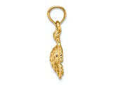 14K Yellow Gold Textured Sea Turtle Charm