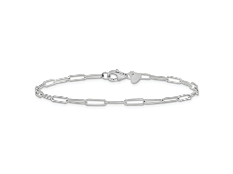 14K White Gold Polished Fancy Link Bracelet