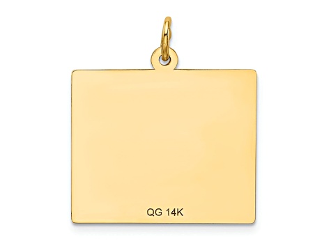 14k Yellow Gold Satin Monday the First Day Calendar Pendant