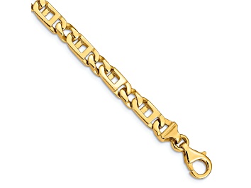 Picture of 14k Yellow Gold 5.9mm Hand-polished Fancy Link Bracelet