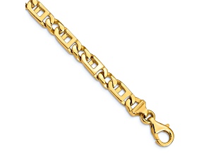 14k Yellow Gold 5.9mm Hand-polished Fancy Link Bracelet