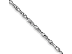 Rhodium Over 14k White Gold 1.35mm Solid Cable 16 Inch Chain