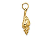 14K Yellow Gold 3D Mini Conch Shell Charm