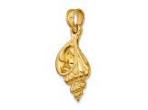 14K Yellow Gold 3D Mini Conch Shell Charm