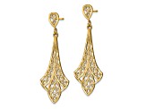 14k Yellow Gold Diamond-Cut Filigree Dangle Earrings