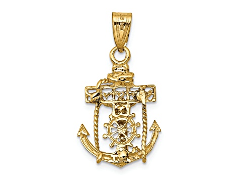 14K Yellow and White Gold Mariners Cross Pendant