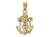 14K Yellow and White Gold Mariners Cross Pendant