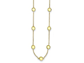 14K Yellow Gold 8mm Bead and Cable Link 20-inch Necklace