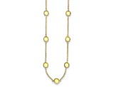 14K Yellow Gold 8mm Bead and Cable Link 20-inch Necklace