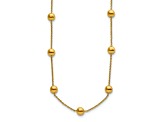 14K Yellow Gold 8mm Bead and Cable Link 34-inch Necklace