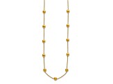 14K Yellow Gold 8mm Bead and Cable Link 34-inch Necklace