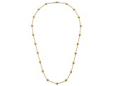 14K Yellow Gold 8mm Bead and Cable Link 34-inch Necklace