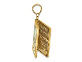 14K Yellow Gold 3-D Enamel Ecclesiastes Book Moveable Pages Charm