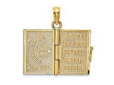 14K Yellow Gold 3-D Enamel Ecclesiastes Book Moveable Pages Charm
