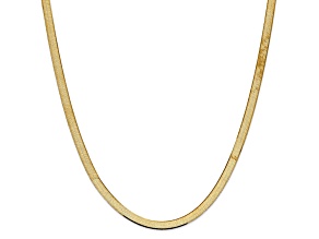 14K Yellow Gold 5.5mm Silky Herringbone Chain Necklace