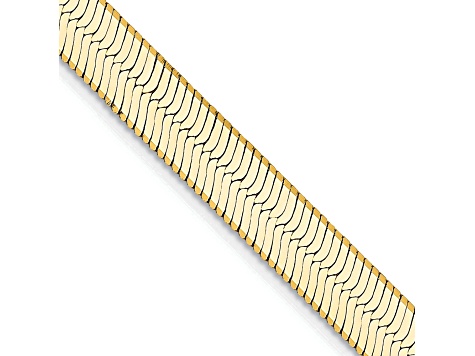 14K Yellow Gold 5.5mm Silky Herringbone Chain Necklace