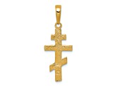 14K Yellow Gold Eastern Orthodox Cross Pendant