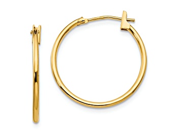 Picture of 14K Yellow Gold Polished 1mm Hoop Earrings
