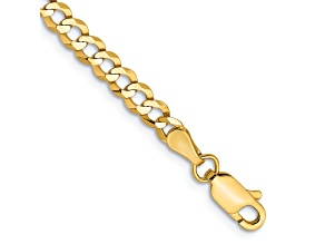 10k Yellow Gold 3.7mm Flat Cuban Link Bracelet
