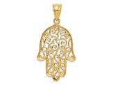 14k Yellow Gold Filigree Hamsa Pendant
