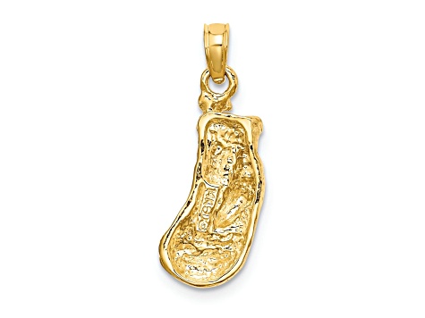 14k Yellow Gold Polished and Textured Single Boxing Glove Pendant