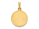 14K Yellow Gold Polished and Satin St Peregrine Medal Hollow Pendant