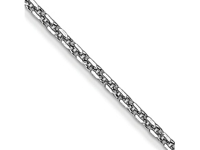 Rhodium Over 10k White Gold 0.95mm Solid Diamond-Cut Cable 20 Inch Chain