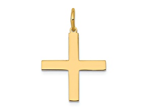 14k Yellow Gold Laser Designed Greek Cross Charm
