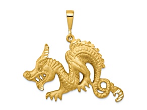 10K Yellow Gold Dragon Pendant