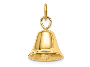 14k Yellow Gold Moveable Wedding Bell Charm Pendant