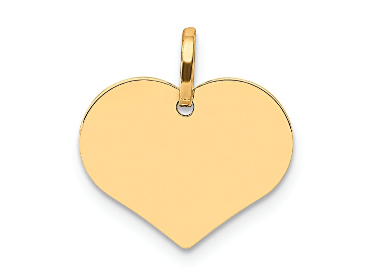 14k Yellow Gold Polished Heart Shaped Disc Pendant