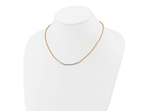 14K Two-tone Diamond-cut Beaded 18-inch Necklace