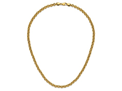 10k Yellow Gold Polished 5mm Fancy Rolo Link 18 Inch