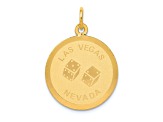 14k Yellow Gold Textured Las Vegas Disc Charm Pendant