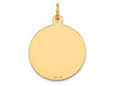 14k Yellow Gold Textured Las Vegas Disc Charm Pendant