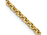 10k Yellow Gold 2.2mm Solid Forzantine Cable 20 Inch Chain