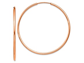 14k Rose Gold Polished 1 5/8" Endless Hoop Earrings