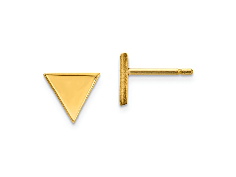 14k Yellow Gold 8mm Triangle Stud Earrings