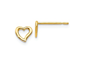 14k Yellow Gold Children's 5mm Heart Stud Earrings