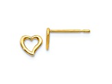 14k Yellow Gold Children's 5mm Heart Stud Earrings
