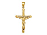 14K Yellow Gold Textured Crucifix Charm