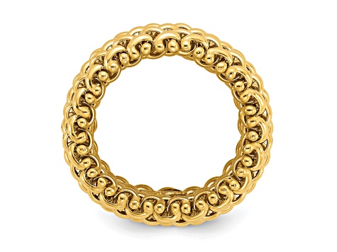 14K Yellow Gold Mesh Ring - 1BS1TA