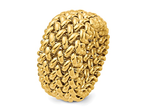 14K Yellow Gold Mesh Ring - 1BS1TA