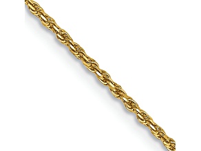 14k Yellow Gold 1.15mm Solid Diamond-Cut Rope 14 Inch Chain