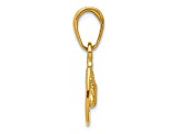 14K Yellow Gold Horseshoe with Horse Head Pendant