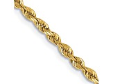 10k Yellow Gold 2.25mm Solid Diamond-Cut Quadruple Rope 16 Inch Chain