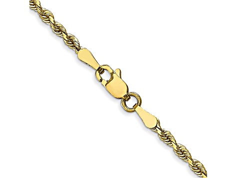 10k Yellow Gold 2.25mm Solid Diamond-Cut Quadruple Rope 16 Inch Chain